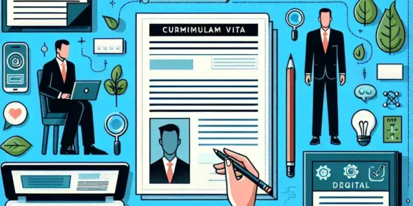 "Contoh CV digital yang menarik dan profesional, menampilkan desain modern, tata letak yang teratur, dan elemen visual yang eye-catching, sesuai untuk artikel tentang cara membuat CV digital yang efektif."
