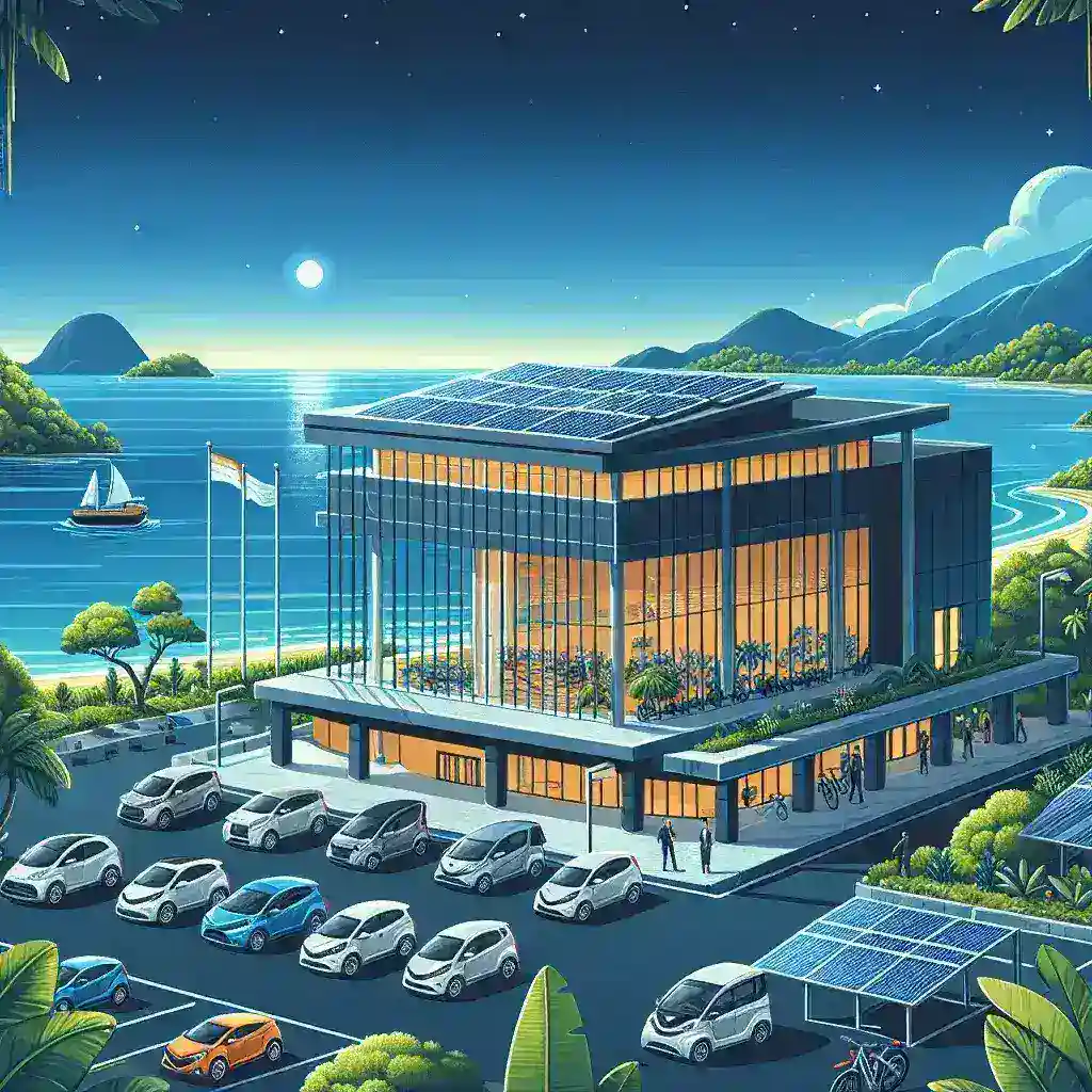 "Laboratorium Pusat Riset Kendaraan Listrik yang baru diresmikan di Sulawesi, Indonesia, menampilkan teknologi canggih dan aktivitas penelitian dalam pengembangan kendaraan listrik."