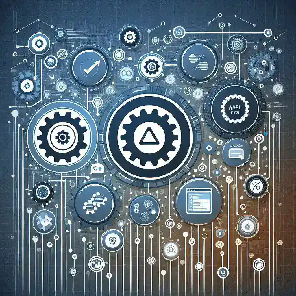 "Ilustrasi alat otomasi pengujian API skala besar untuk developer modern, menampilkan antarmuka pengguna dan grafik analitik yang menggambarkan proses pengujian yang efisien dan hasil yang akurat."