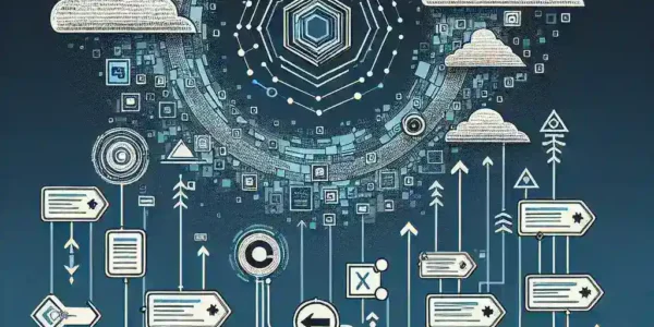 "Ilustrasi platform pengelolaan sertifikat otomatis yang menunjukkan tampilan antarmuka pengguna dengan grafik digital dan elemen manajemen kredensial, mencerminkan revolusi digital dalam pengelolaan sertifikat."